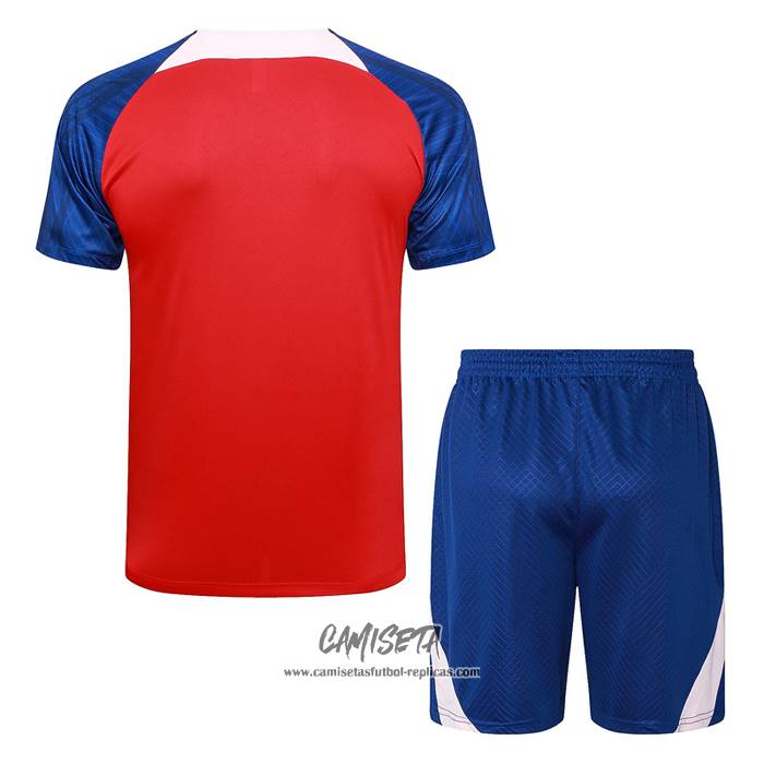 Chandal del Atletico Madrid 2023-2024 Manga Corta Rojo - Pantalon Corto